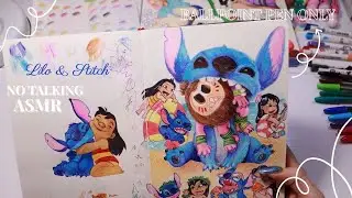 Relaxing ASMR Drawing Lilo & Stitch (No Talking) | Ballpoint Pen Art