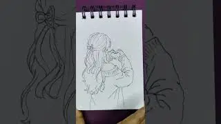 How to draw a cute girl 🎀&hearts;️ || aesthetic drawing || step by step #youtubevideo #artvideo #drawing 