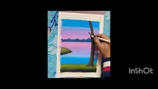 Oil Pastel Spring Scenery Painting for beginners | Oil Pastel Drawing Cherry Blossom 