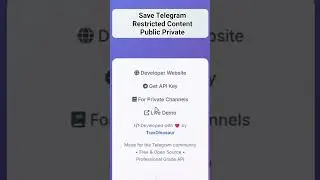 🚀 Save ANY Telegram Restricted Content with This API And APP