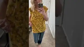 Mustard Floral Flutter Sleeve Top
