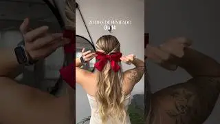 DIA 14/20 - Penteado f&aacute;cil com la&ccedil;o para o Natal