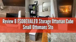 Review B FSOBEIIALEO Storage Ottoman Cube Small Ottomans Stool Foot Rest, Foldable Portable Foot Res