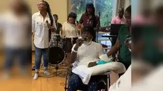 REGGAE ICON/LEGEND FREDDIE MCGREGOR SINGS FOR MEDICAL STAFF.