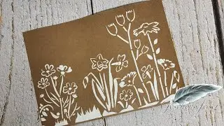 Wiesenblumen Karte mit Strukturpaste | 1263. DIY-Kreativ-Idee