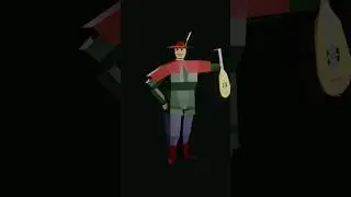 Low Poly Bard Character. Blender Timelapse