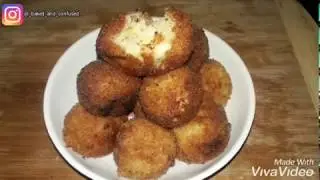 Cheese Balls recipe || evening snack | cheesy mash balls -- by baked and confused .