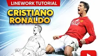 How to Draw Cristiano Ronaldo&ndash; Easy Digital Art Linework Tutorial (Step by Step) 