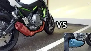 Kawasaki Z650 Exhaust Comparison: LeoVince LV One Evo / Stock