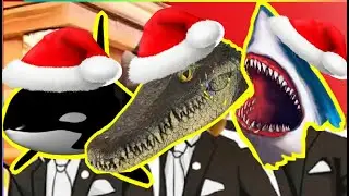 Orca Shark Vs Crocodile Vs Shark - Coffin Dance X Christmas COVER