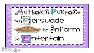 Author's purpose - persuade, inform, entertain