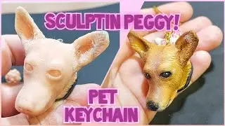 Sculpting and painting dog head pet keychain | polymer clay art | craft ideas | diy | tutorial