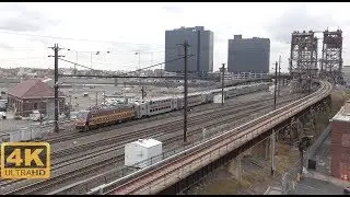 ⁴ᴷ Northeast Corridor At Dock Bridge Railfan Featuring NJTR 4636 PRR Heritage