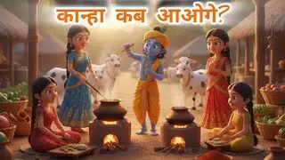 Dasi Waiting for Kanha 💙 | Sweet Krishna Bhajan for Kids |  बच्चों का भजन🙏 कृष्ण भजन बच्चों के लिए