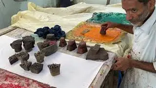 Vibrant Block Printing in Red, Yellow, & Green | Creative Art Techniques #BlockPrint #ArtTutorial