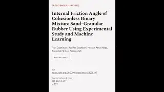 Internal Friction Angle of Cohesionless Binary Mixture Sand&ndash;Granular Rubber Using Exp... | RTCL.TV