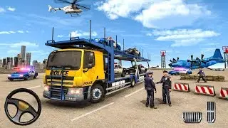 US Police Car Transporter Truck - Transport Plane - Android Gameplay