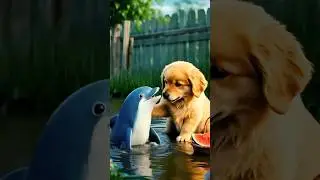Jab Dolphin Aur Puppy Mile Pani Me 🥺❤️ #abcanimatedstories #ABCcartoonvideo #shorts#fa9la
