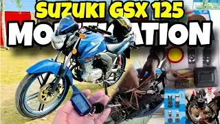 Suzuki gsx 125 Modification | install security system/Remote control Kit & H4 headlight bulb
