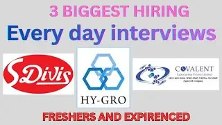 S DIVIS PHARMA,HY GRO CHEMICALS,COVALENT LABORATORIES LATEST JOBS NOTIFICATIONS 2025 TELUGU