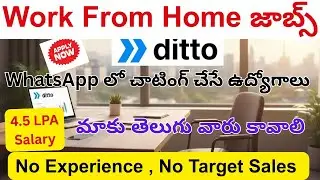 Work From Home Jobs 2025 Telugu| Ditto Insurance Advisory Jobs Telugu |NO EXP @Manajobsinfo
