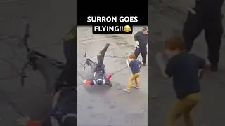 SURRON GOES FLYING!!😂 #surron #funny #fail #talaria #lightbee #ebike #emoto #eride #electric