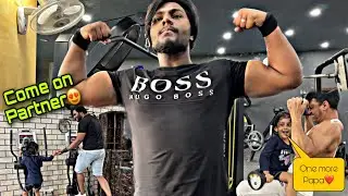 Our cute se gym partner ❤️|| Biceps & tricep workout || deadlift dekhte he pgl ho gye sare😂￼