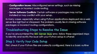 How to Fix the 503 Server Busy Error When Setting Up Python Apps on cPanel