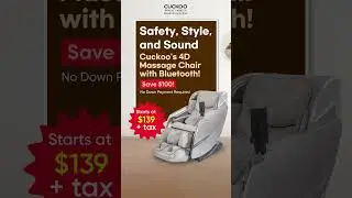 Experience Ultimate Relaxation: Cuckoo 4D Massage Chair with Bluetooth | Only $139+Tax!