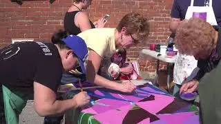 Installing the Downtown Ashtabula, Ohio, mural