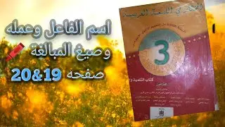 اسم الفاعل وعمله و صيغ المبالغة 🖍️ الجزء الاول المختار في اللغه العربيه الثالثه اعدادي ص19 &  20 📖