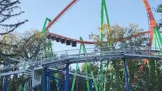 Tatsu - Side view of Pretzel Loop Off-Ride | B&M Flying Coaster at Six Flags Magic Mountain CA, 2025