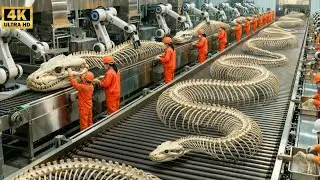 Inside a Python Snake Bone Factory - How Museum Python Snake Bones Are Made
