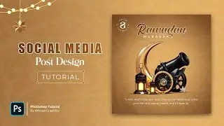 Ramadan Mubarak Social Media Post Design in Photoshop | Photoshop Tutorial