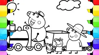 Peppa and George Pig with Granny and Grandpa Pig Drawing Easy, Peppa Pig Drawing, Peppa Pig Coloring
