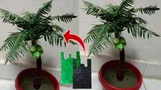 Кокосовые пальмы из полиэтиленовых пакетов | идеи пластика