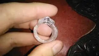 Pool of Light - Untreated uheated clear white quartz USA Size 7 unisex  crab aquatic theme ring