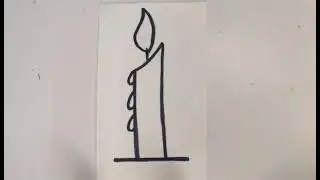 Easy Candle Drawing for Kids | Simple Line Art