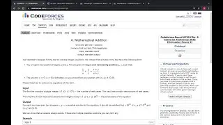 1589A Mathematical Addition||Codeforces Round #755(Div. 2 Technocup 2022 Elimination Round 2)||Math