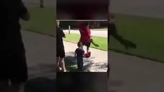 Fat guy falls off hoverboard and lands on kid minecraft edition