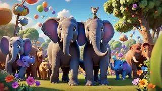 Ten Little Elephants Marching | Fun Kids Counting Song | Nursery Rhyme for Toddlers