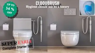 CLOOUBRUSH First Toilet Brush Without Bristles, Drops and Brush Holder