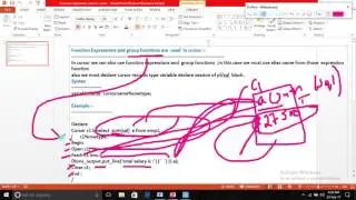 Function Expressions and group functions are  used  in cursor