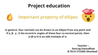 Sum of eccentric angles of co-normal points of ellipse equals to odd multiple of &pi; #projecteducation