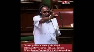 Chaos in Assembly between BJP members and Congress MLA K.M. Shivalinge Gowda.
