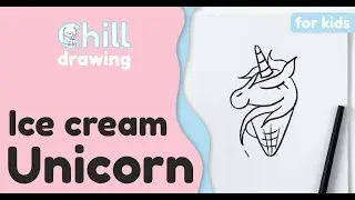 How To Draw A Cute Ice Cream Unicorn Easy for Beginners / Chillout Relaxing Music