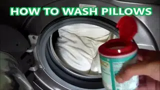 HOW TO WASH PILLOWS IN WASHING MACHINE | COTTON CYCLE 60C | BEST PRODUCTS TO USE ON STAINS