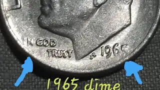no mint mark 1965 dime with error must see