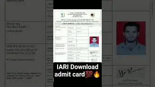 IARI Exam  Download admit card 2023💯🔥