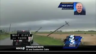 Power poles damaged by severe storm near Elk City